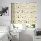 Beach Huts Roman Blind Pink