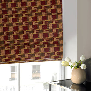 Patchwork Roman Blind Plum
