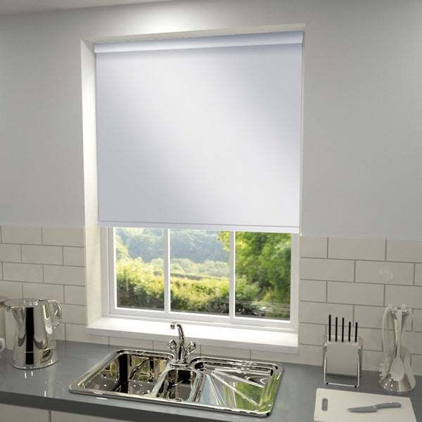 Plain Blackout PVC Roller Blind White